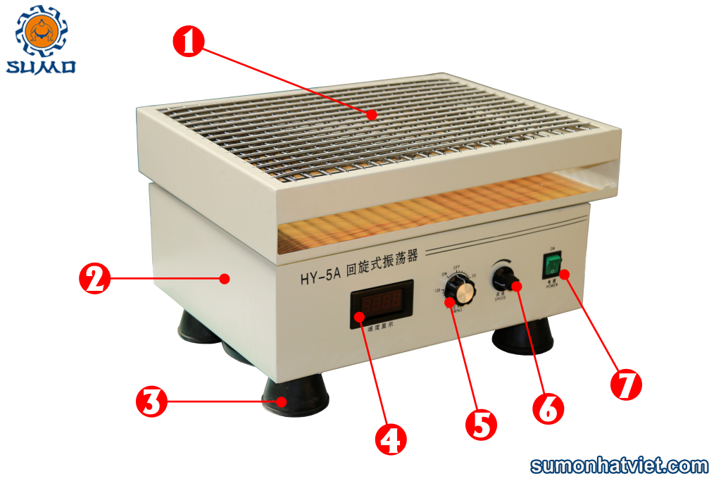Cấu tạo chi tiết Máy lắc tròn HY - 5